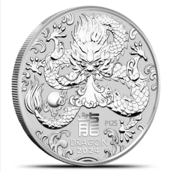 2024 Australian Mint Lunar Year of the Dragon Silver Dollar Coin in Capsule - Picture 2 of 3